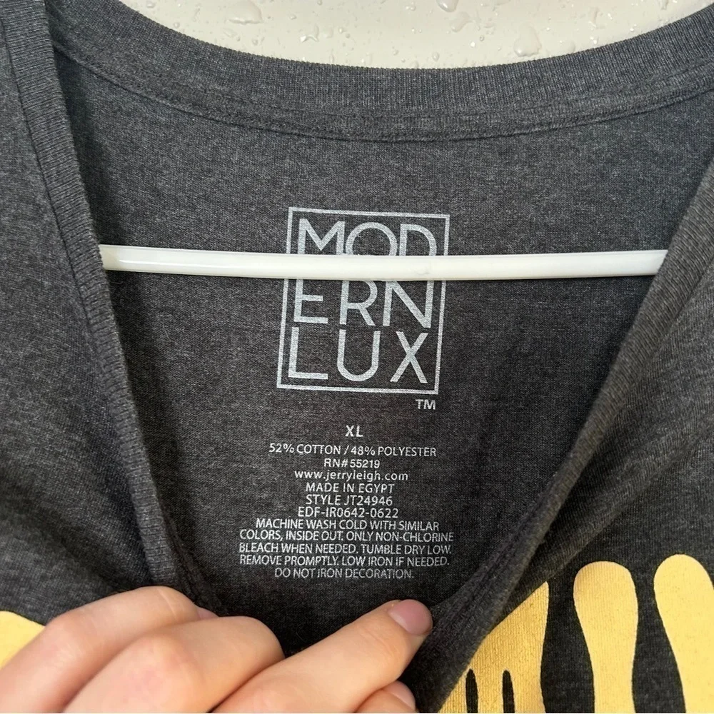 🦋 Modern Lux Grey Yellow Happy Mind Happy Life Graphic Short Sleeve T-Shirt